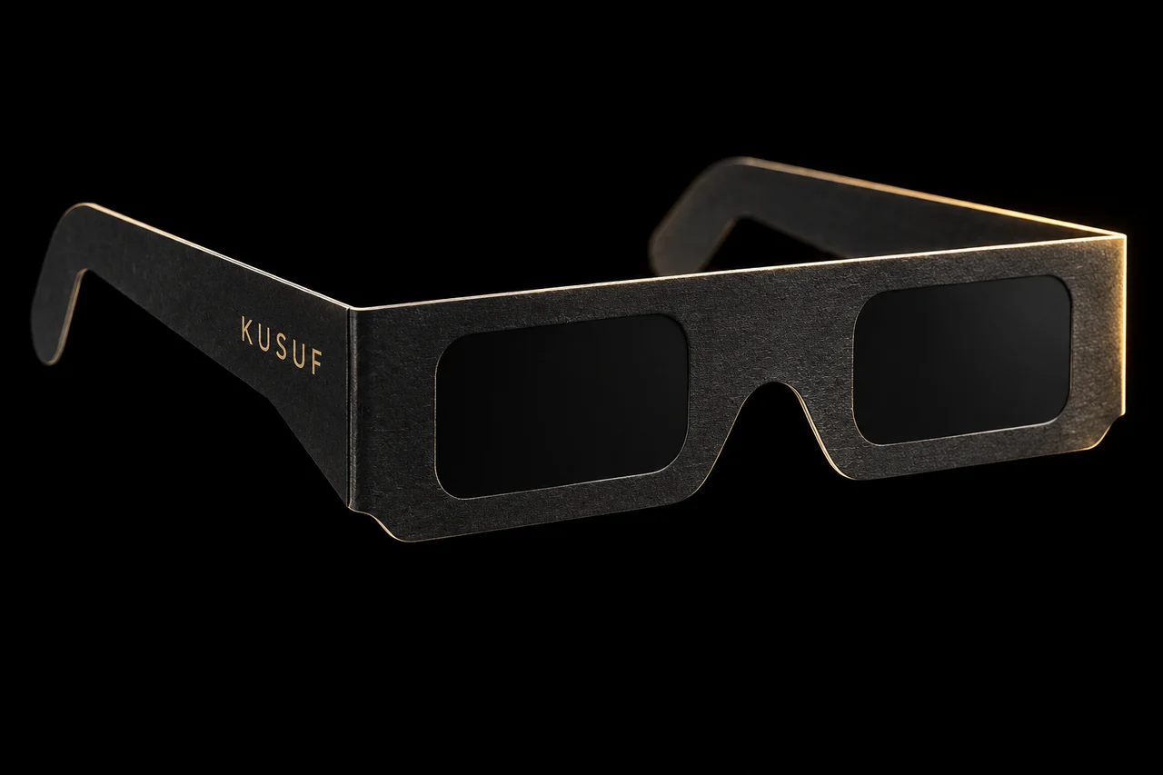 Lunettes d’éclipse en carton KUSUF, monture personnalisable pour commandes de gros